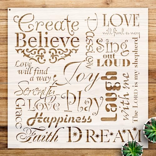 Faith Inspiration Stencil Pattern for Walls and Crafts, Reusable Mylar Template, Ideal for Home Decor and Art Projects - Size A1 (23.4