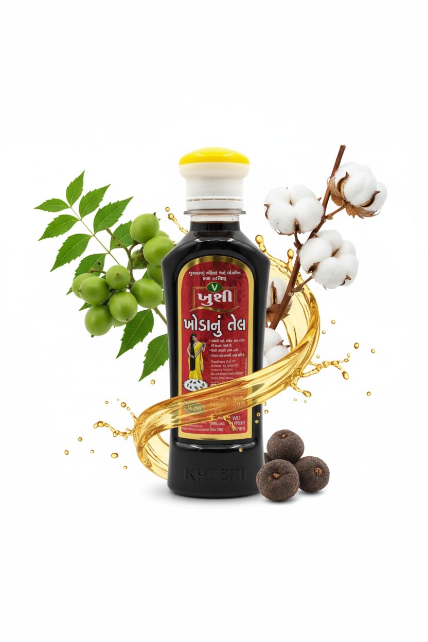 V Khushi Anti Dandruff & Lice killer Khoda Hair Oil with itch relief, hair fall reduction | Non-Sticky for Dry Scalp and Dandruff | Natural for Men & Women (200 ML, 1)-image-8