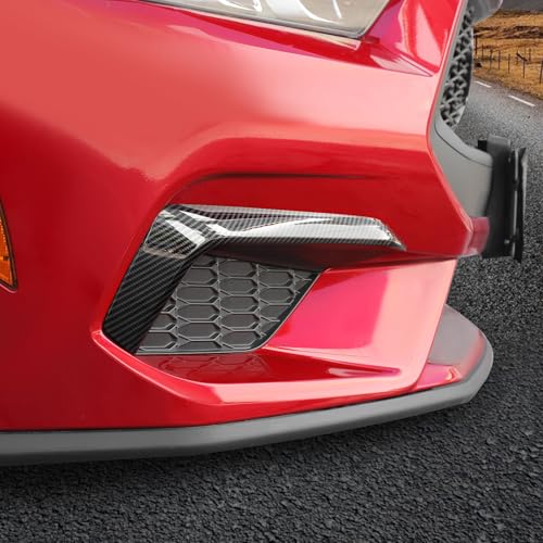 Image of Front Bar Grill Grille Inserts Cover Trims Kit Compatible with Ford Mustang 2024+ Exterior Accessories (Black Carbon Fiber)