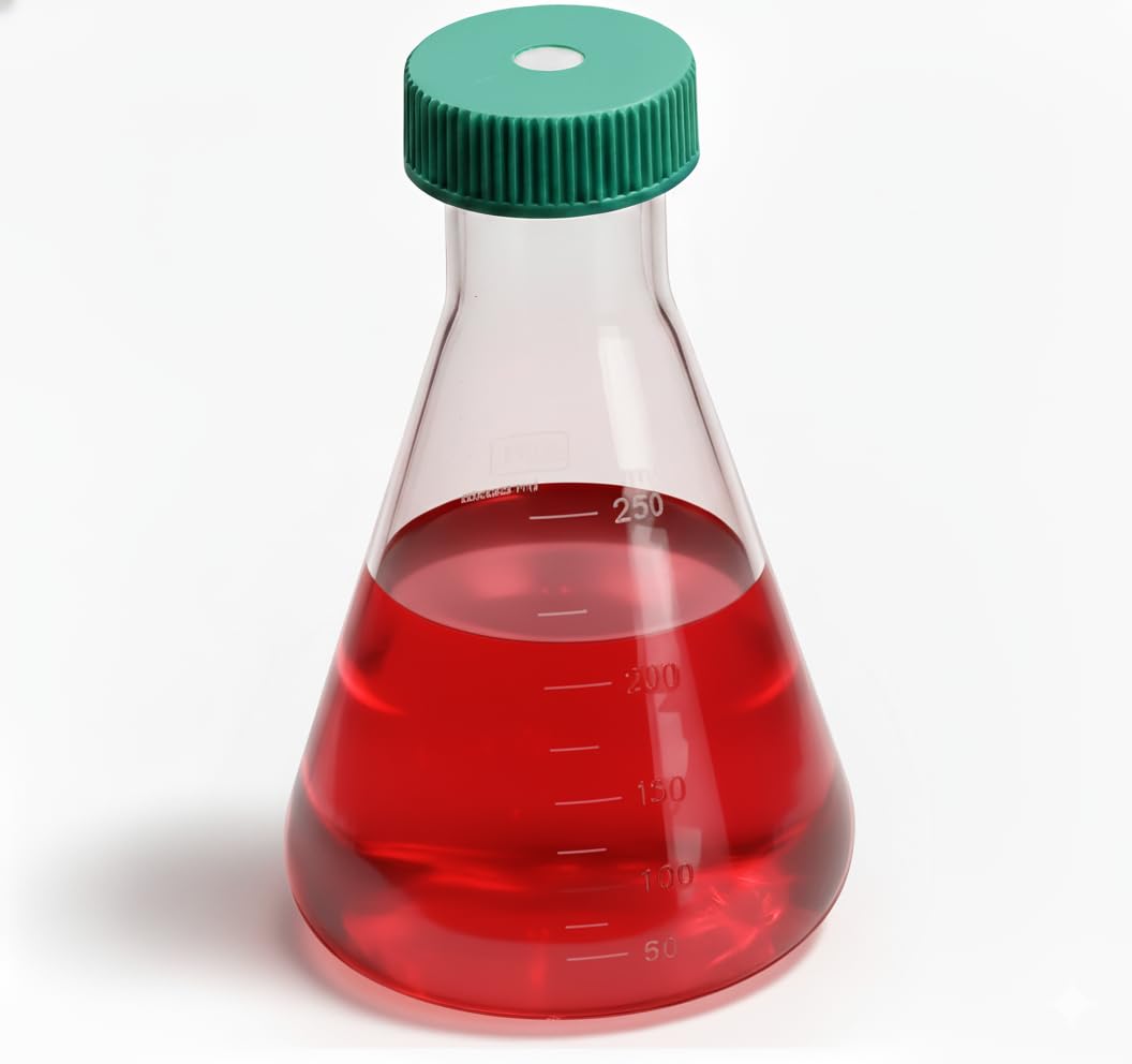 SPL Erlenmeyer Flask with Filter Cap Graduated, Polycarbonate (PC), 250ml, Case of 8 (Sterile)