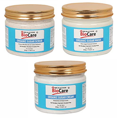 Sugar Face and Body Scrub | Mask | Cream Facial Kit – Exfoliating, Brightening & Nourishing Spa-Like Kit for Glowing Skin