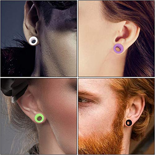 Longbeauty 20pcs Tunnels Kit 2g-1" Silicone Ear Skin Gauges Plugs Ear Expander Stretching Set3