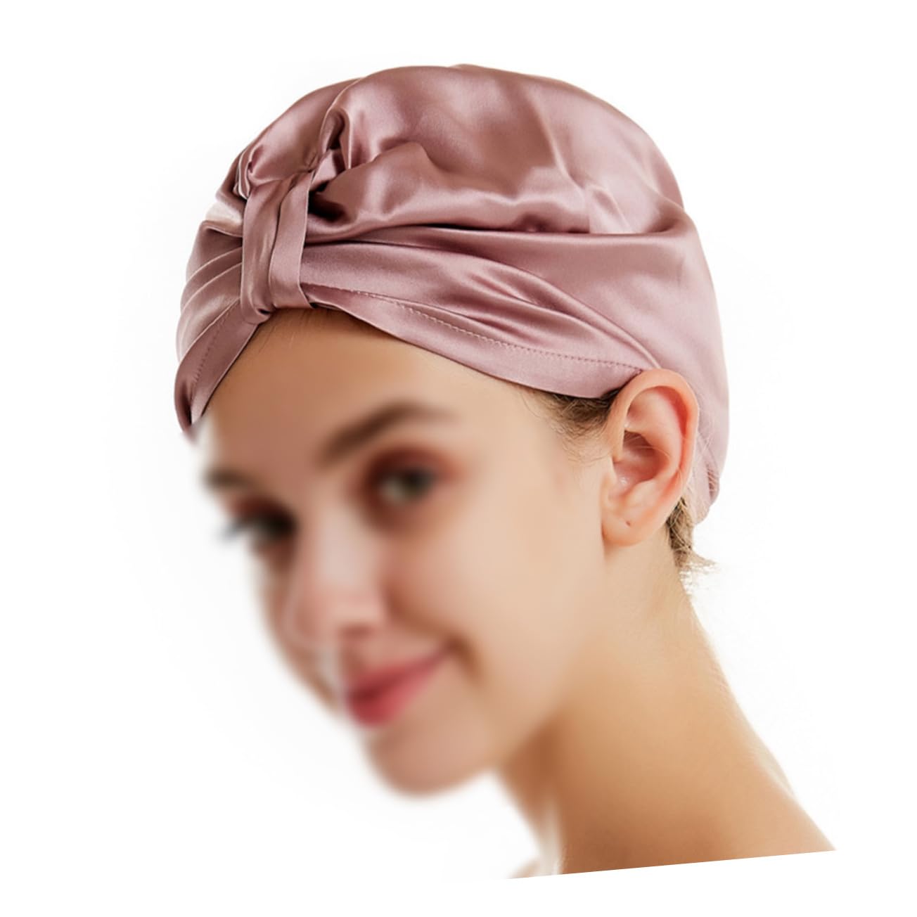 CALLARON 2 Stück Seiden Haar Trockenkappe Schnelltrocknende Haarhaube aus Seide für Zuhause Bad Reisen und Sport Wasserabsorbierend für Haare Rot