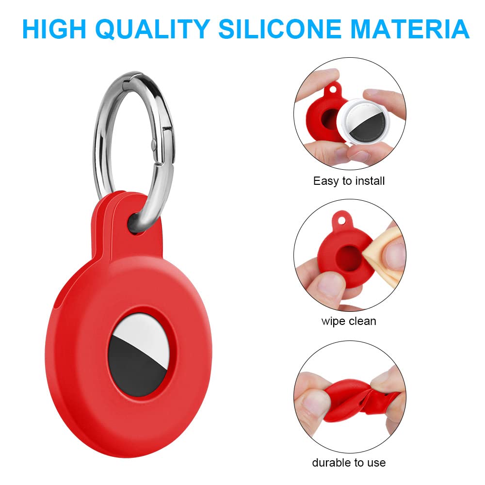 Ainiv Llavero para AirTag, 1 Pieza Llaveros para AirTag Funda Protectora de Silicona, Localizador Keychain Portátil Antipérdida, Protectora Funda Mascotas y Mochilas — view 67