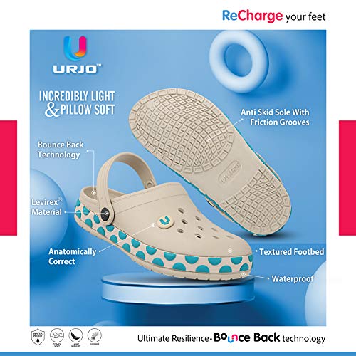 Image of URJO GEMS Kid's Clogs /Sandals with Adjustable Back Strap Ultra Soft & Flexibility Anti Skid Comfortable Waterproof Daily Mules Clogs /Sandals Boy's & Girl's
