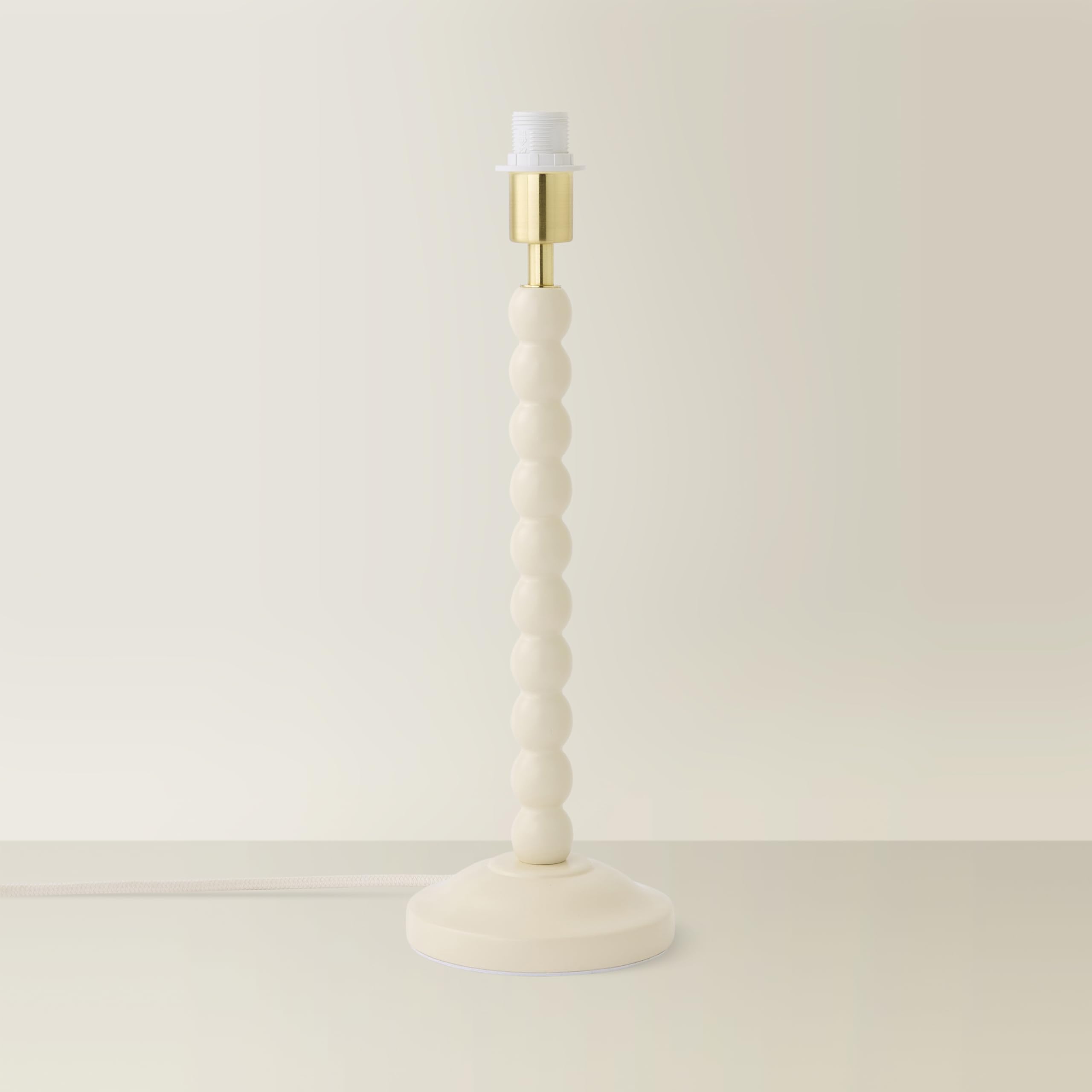 Valuelights Cream (Base Only) | Bobbin Cream Wooden Bobble Table Lamp Base | Table Lamps, Home Décor & Improvement Essential