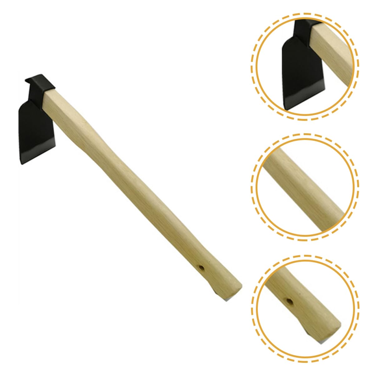 HANABASS Azada De Jardinería De Acero Herramienta Manual De Jardinería Mango De Madera Para Huerto Para De Hortalizas Deshierbe y Plantación Al Aire