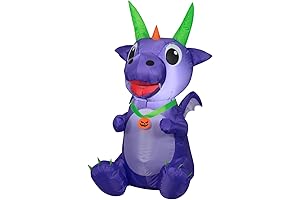 Giant Halloween Inflatable 3.5ft Purple Gemmy Dragon Airblown Yard Decoration