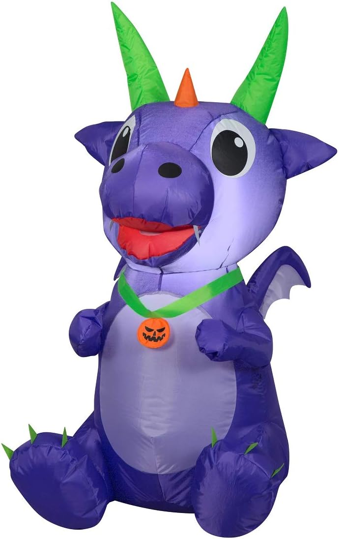 Gemmy Halloween Inflatable 3.5’ Purple Dragon Airblown Decoration