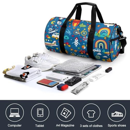 Car Airplane Hot Air Balloon Gym Bag for Women Men Travel Duffle Bag Carry on Weekender Tote Bag Lightweight4