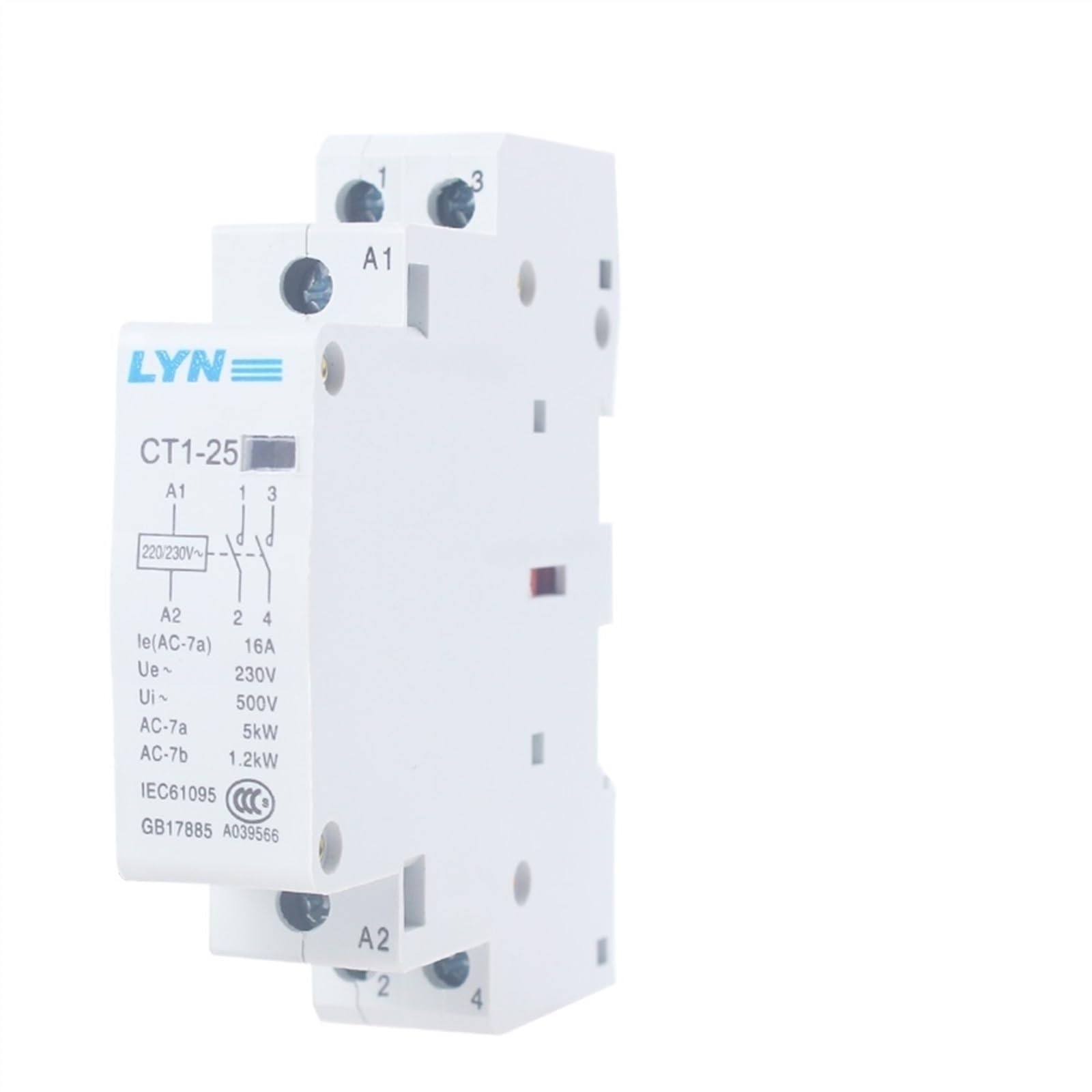 KNIUWMBMH CT1-25 2P 16A 20A 25A 220V/230V 50/60HZ Din Rail Household AC Modular Contactor 2NO 1NO1NC 2NC Household Contact(1no1nc-25a)