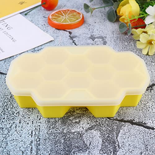 Moldes para hielo silicona amarillo con tapa miniatura 3