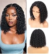 Perruque Cheveux Humain 13×4 Lace Wig Human Hair Perruque Femme Naturelle Brésilien Bouclée Court...