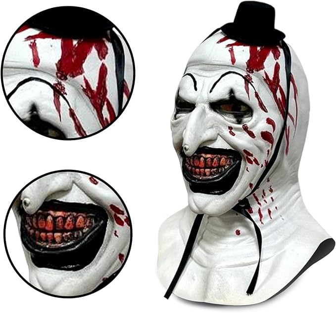 NEW-YIJUNSHUN Adult Terrifier Art the Clown Mask Art The Clown Terrifier Costume Terror Masks Scary the Killer Clown Joker Mask Halloween Cosplay Full Head Costume Props - Image 2