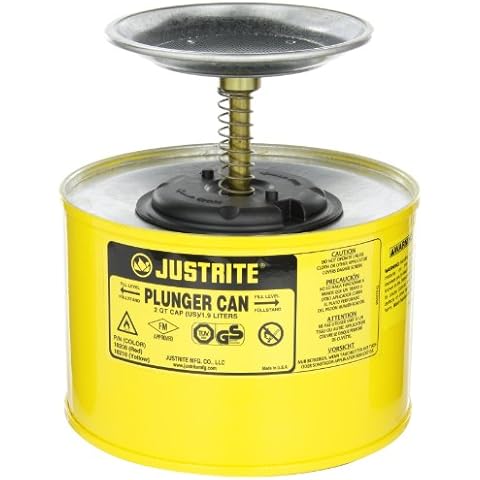 Justrite 10218 Container, Plunger Steel, 2 L Cover
