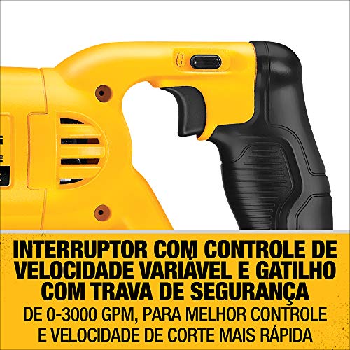 DEWALT Serra Sabre 20V MAX* Litio-Ion sem Fio com Motor sem Escovas Apenas Ferramenta DCS380B