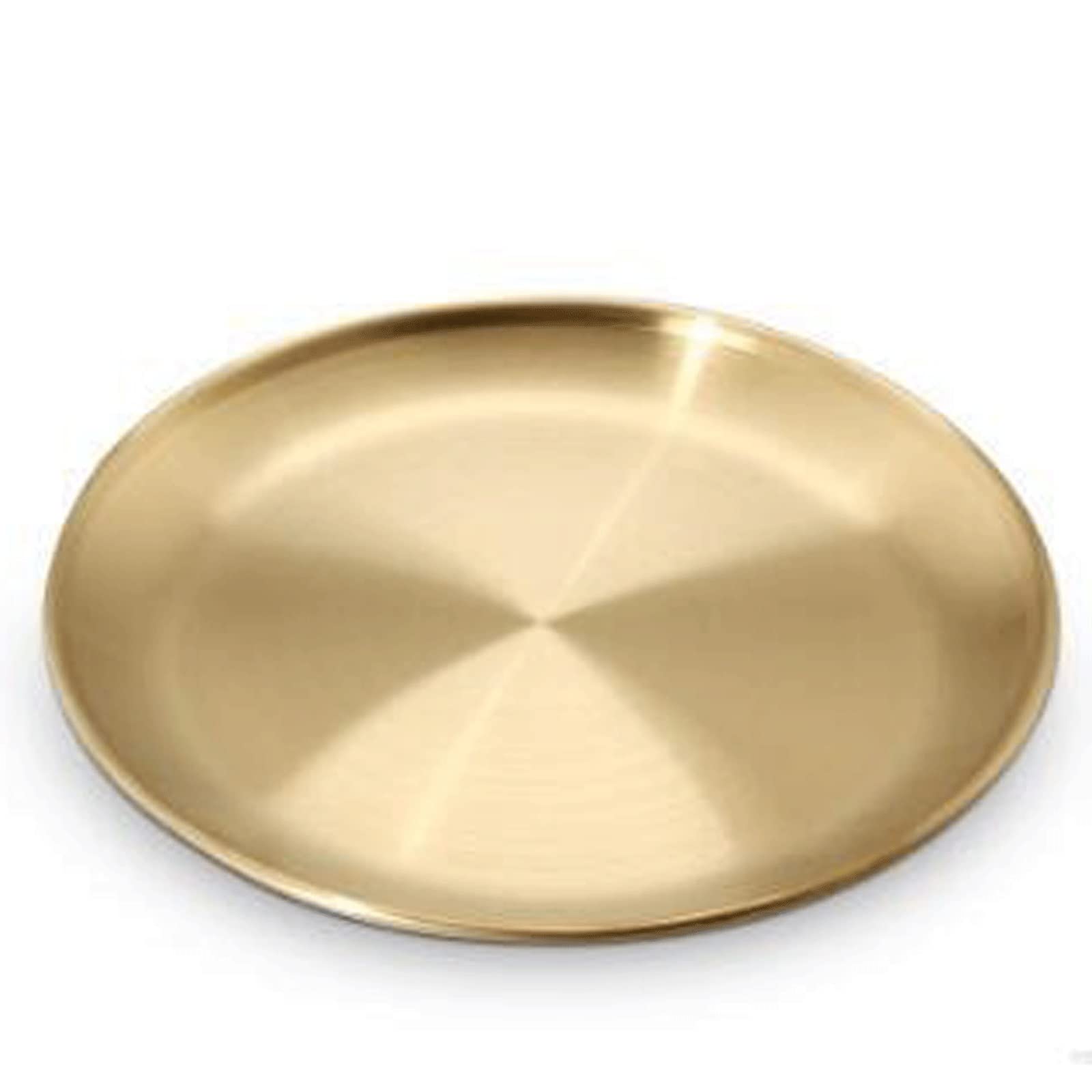 Dinner Plates Plate Silver Golden Stainless Steel Storage Ray Gold Round Plate Fruit Cake Steak Snack Kitchen Metal Storage Kitchenware Tray