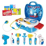 Toy Doctor Kit for Kids: 27Pcs Pretend Play Medical Doctor Playset with Carrying Case Electronic Ste