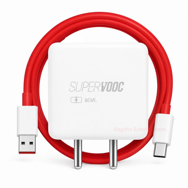 Image of 80w Super vooc Charger for Oppo f29,f30,f21,f19,f17,f15,f25,f3,pro,s,A9,a92,a79,a78,a74,a5x,a54,a53,a52,a5,a3,a38,a18,a17 find Series,Kseries,Reno Support All c Type Device-JJ RED