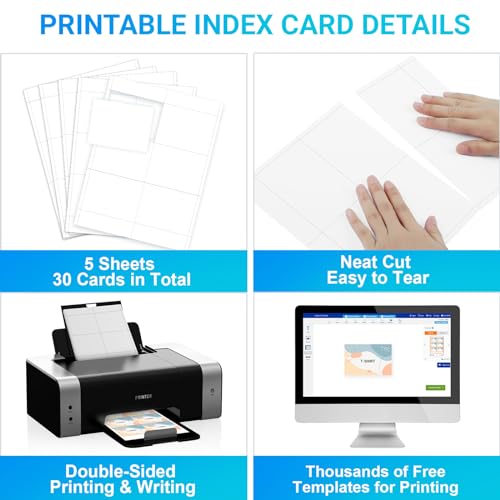 Maxgear MAXGEAR-CARD-POCKETS-PRINTABLE-CARDS 30 Pack Index Card Pockets & Printable Index Cards thumb #3