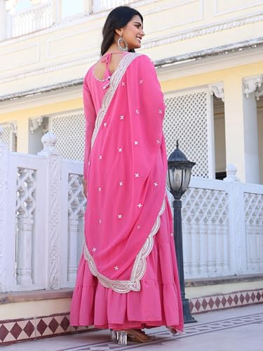 Image of Wedani Georgette Sequins Work Anarkali Kurta Set for Women