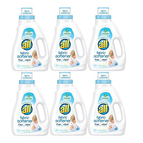 all Liquid Fabric Softener, Free Clear for Sensitive Skin, 48 Fluid Ounces, 60 Loads (6 PACK)