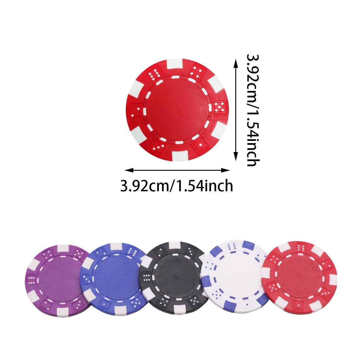 Chip Poker 100 Pezzi NJCXOLA - Stile Casinò, 5 Colori, Per Serate A Casa - Foto 9