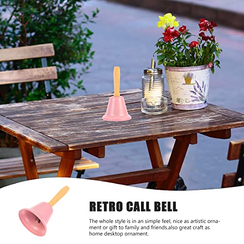 Metal Hand Bell Christmas Jingle Bell Hand Held Loud Call Service Dinner Desk with Wooden Handle for Christmas Wedding School Alarm Jingles - Image 4