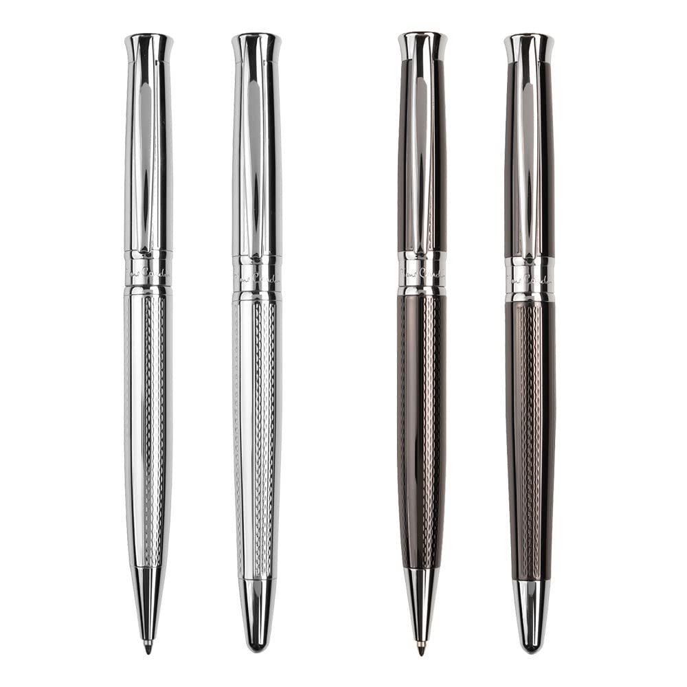 Pierre Cardin® ROI Set aus Kugelschreiber und Rollerball mit Gravur | Premium Stifte | Etui | blaue Mine | edel | personalisiertes Geschenk | Namen | graviert | Jahrestag | Geburtstag (Gunmetal)