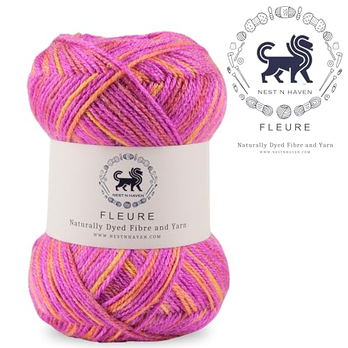 Image of Nestnhaven Acrowools Fleure Hand Knitting and Crochet Yarn. Pack of 1 Ball - 100gms. Shade no - NNHF (Multicolor17) | (800 Gm)
