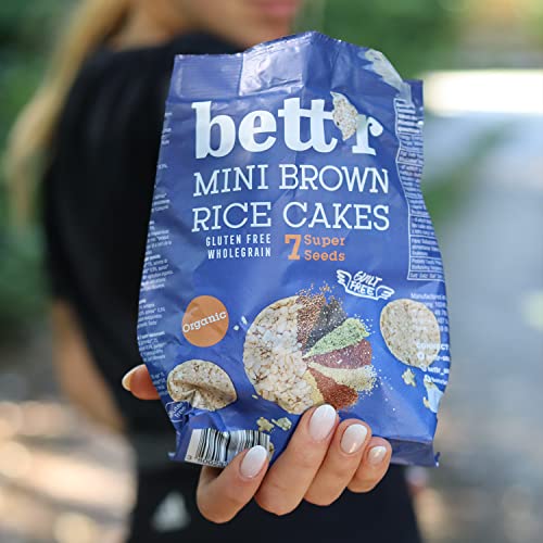 Bett’r Mini Brown Rice Cakes 7 Super Seeds, Bio, Organisch, Gluten free Vegane Snacks-18 x 50g