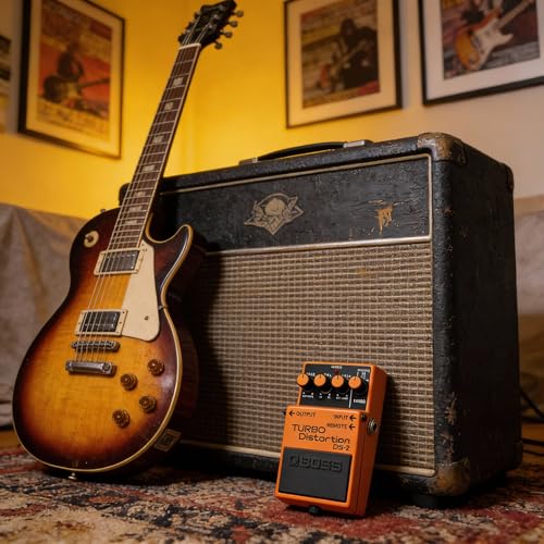 Image of Boss DS-2 Turbo Distortion Bundle with Gearlux Instrument Cable, Patch Cable, and Picks
