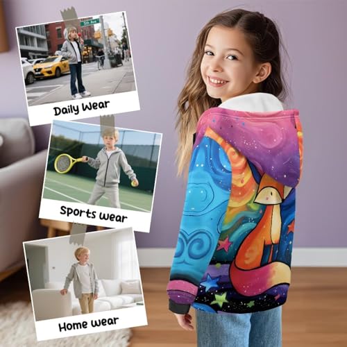 Kids Novelty Hoodies with Pockets Boys Girls Zip Up Hooded Neck Sweatshirts Cute Cartoon Print Preppy Clothes3