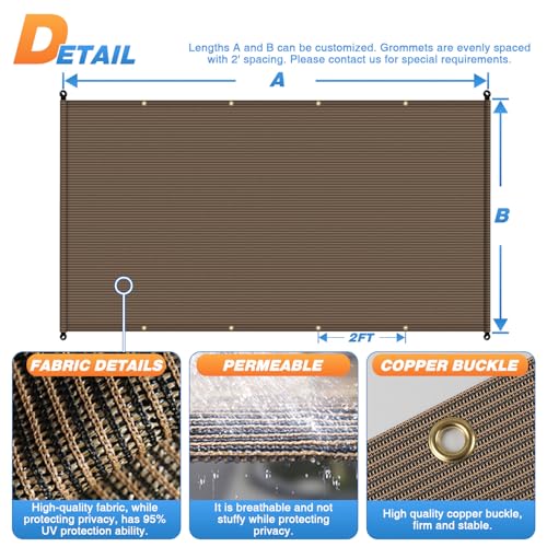 Toldo para pérgola 12x12 pies TANG de repuesto universal marrón con varillas 5