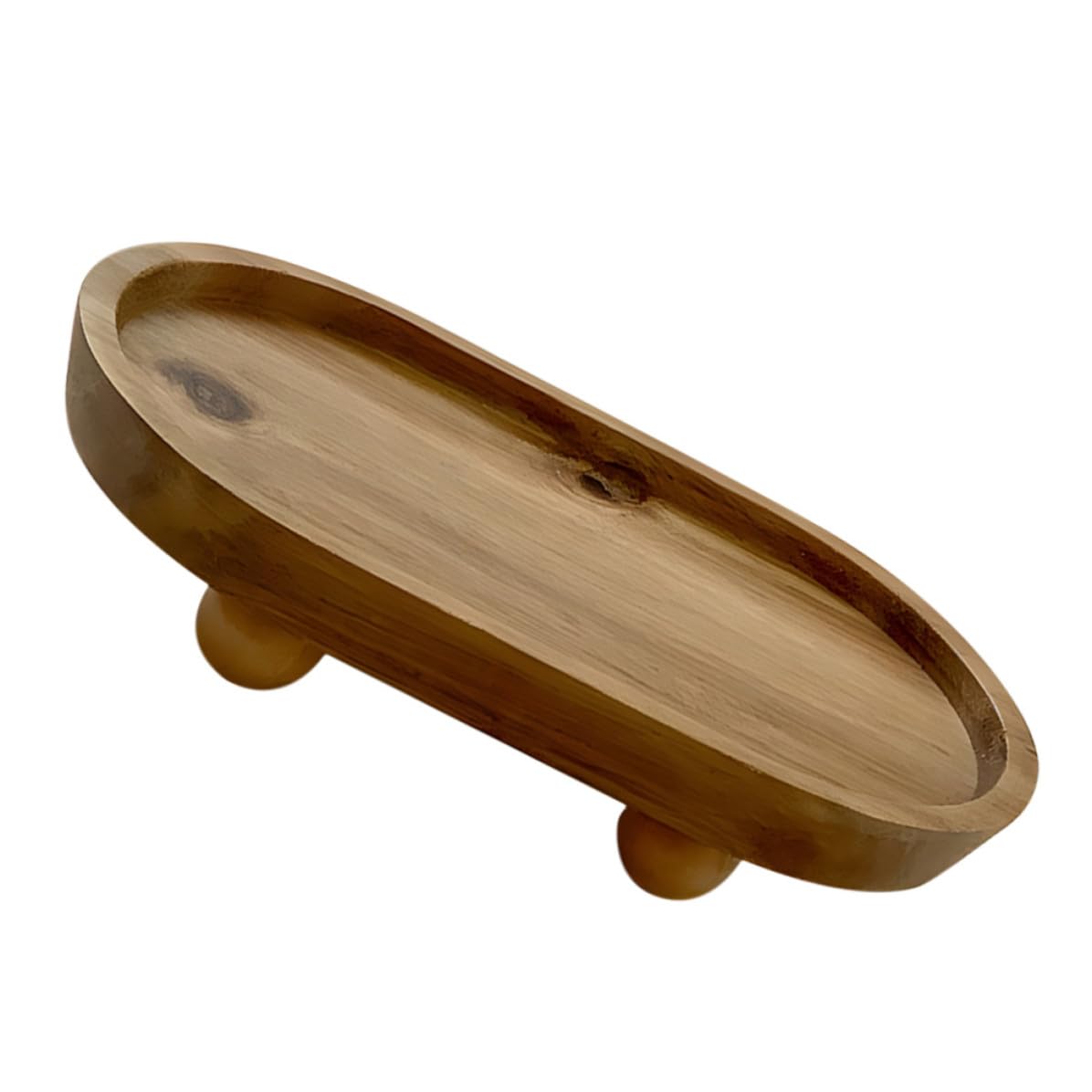 Adorno de tocador en madera natural y soporte de diseño para perfumes