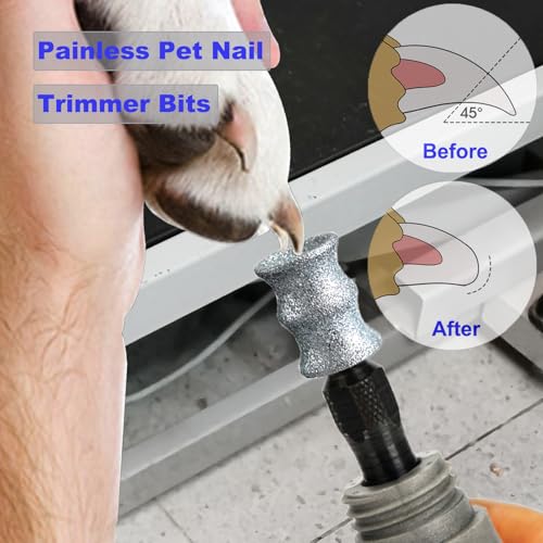 Image of Dog Nail Trimmer Bits for Dremel - Dog Nail Grinder Attachment - Perfect for Anxious Dogs - Gentle with Precise Control