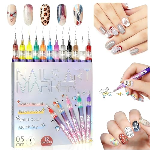 Get 12-color nail art pens set for $14.99 - 10% off