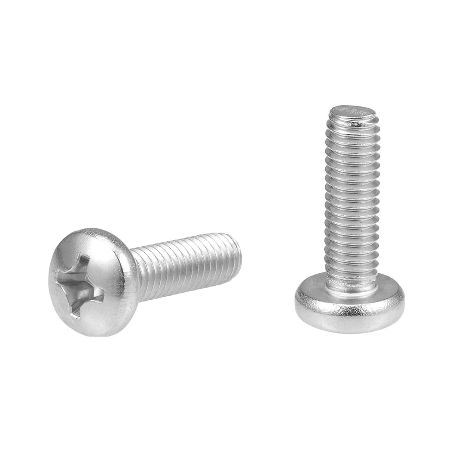 MACHSWON M6x20mm Machine Screws Pan Phillips Cross Head Screw 304 Stainless Steel Round Head Cross Screw Fasteners Bolts 10Pcs
