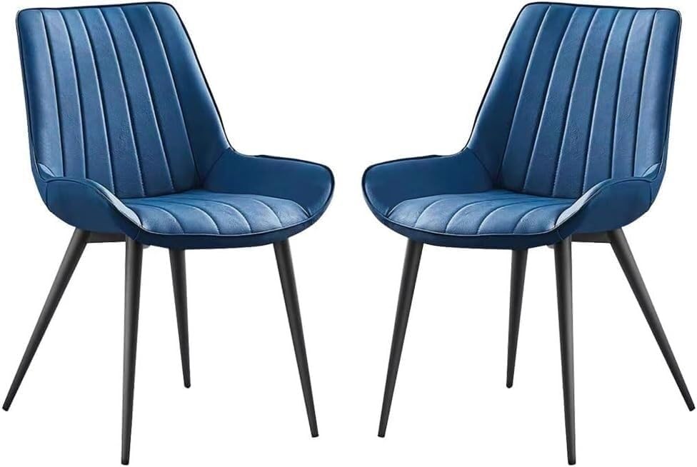 Chaise de salle à manger lot de 2 fauteuil table cuisine bureau salon métal cuir