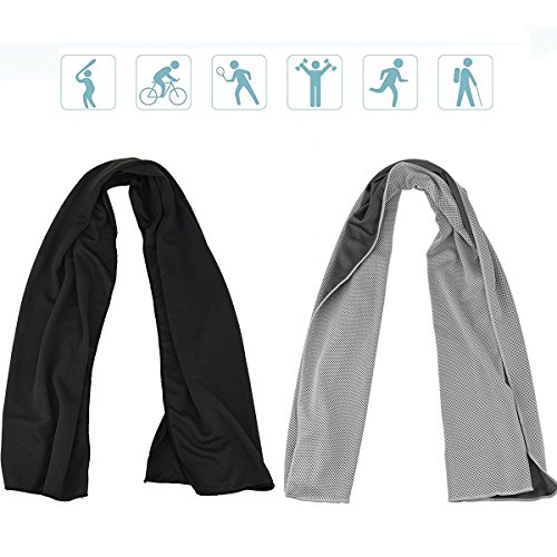 WINOMO 2 peças multifunções para toalha de resfriamento fria para pescoço, esportes ao ar livre, yog