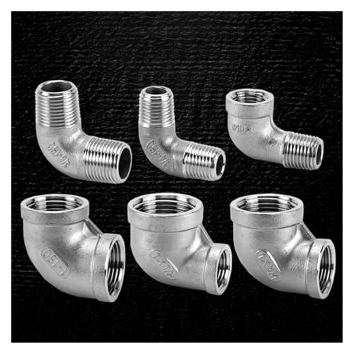 Codo acero inoxidable 304 rosca macho hembra de 1 pieza para tuberías 3