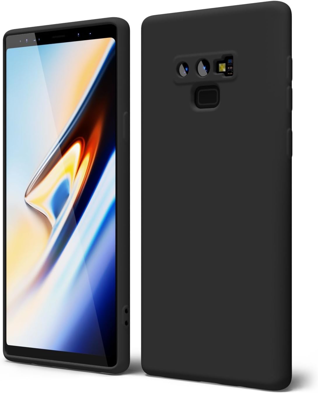 جراب سيليكون متوافق مع سامسونج جالاكسي نوت 9 ، مصنوع من جل السيليكون الناعم والمطاط مضاد للصدمات بلمسة نهائية غير...