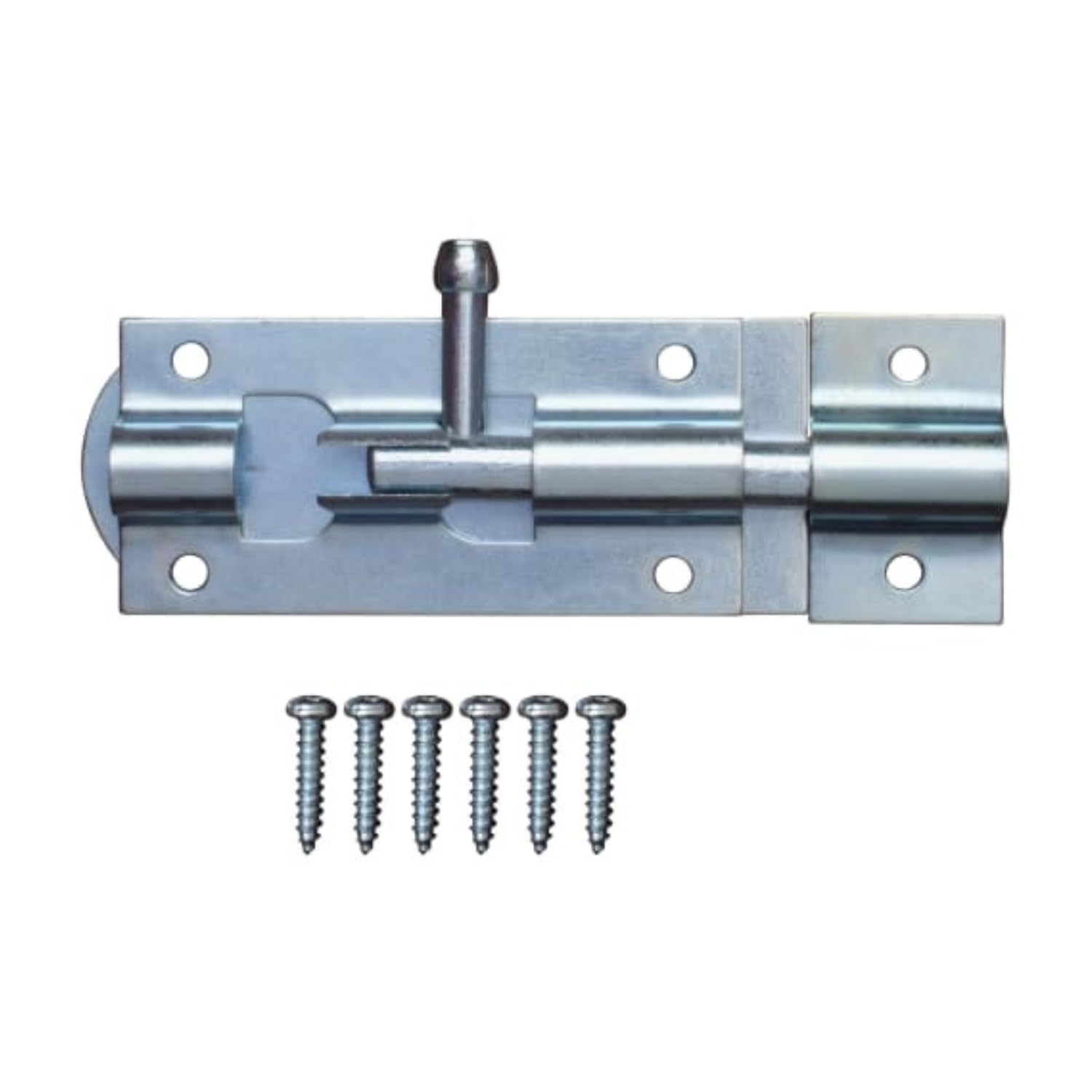 Garden Mile 4 Silver Tower Bolt 1Pc Sliding Door Lock Bolt 4" / 100Mm Zinc Plated Door Bolts For Internal Doors Heavy Duty Galvanised Gate Bolts For Wooden Gates Rust Proof Straight Door Bolt For Indoors And Outdoors