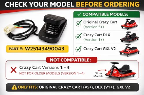 Image of Foot Pedal Replacement for Razor Scooter Throttle for Razor Crazy Cart and Crazy Cart DLX - Black