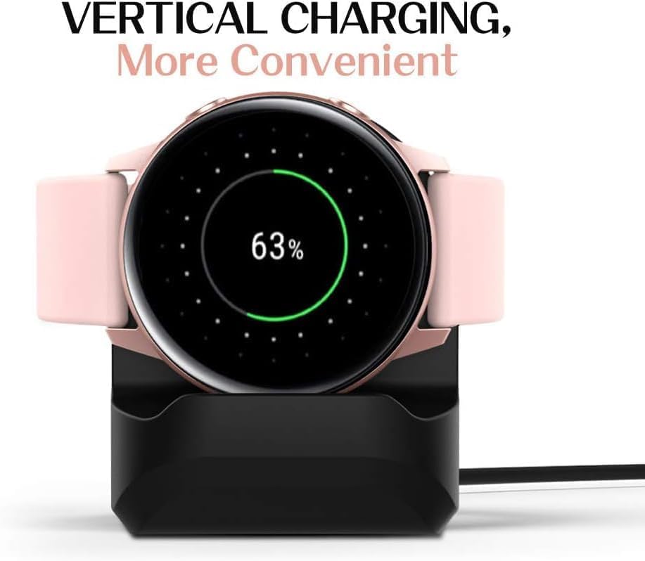 Stand for Samsung Galaxy Watch 4/Watch 4 Classic/Watch 3 41mm 45mm/Active 2 40mm 44mm,Non-Slip Silicone Charging Dock Holder,Charger Bracket with Integrated Cable Management Slot (No Charger Cable)