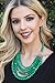 RIAH FASHION Multi Beaded Bubble Statement Necklace - Round Ball Chunky Drape Bib Collar Marbled, 7 Layer Long (Layered Bib Statement Necklace Set - Emerald)