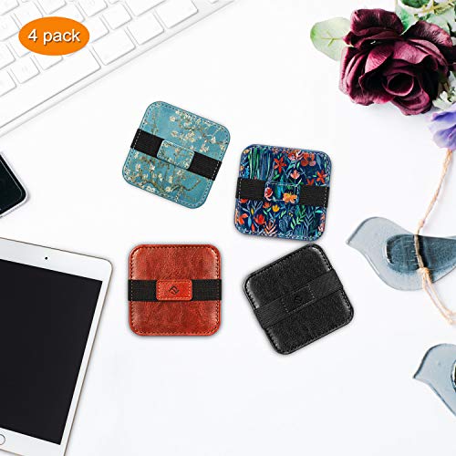 Image of Fintie Screen Cleaning Pad, Soft Cloth Wipes for iPad, iPhone, MacBook, Tablets, Laptop Screen, Screen Cleaner with Elastic Strap for Cellphone, Tablet, Computer, Switch, Camera, TV Screens, 4 Pack | Microfiber Wipe Cleaning with Elastic Strap for iPad, iPhone, MacBook, Tablets, Laptop, Monitor (Blossom)
