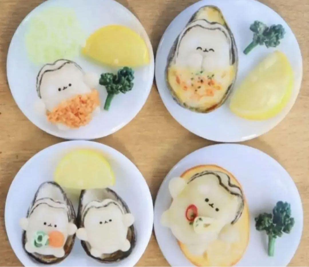 Amazon.co.jp: なごみ屋 牡蠣ちゃん 缶バッジ 4種セット : おもちゃ