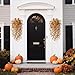 Artificial Fall Fake Flowers for Outdoor Fall Decoration,2 Pcs Faux Hanging Flowers Outdoor Fall Decor,UV Resistant Look Real Faux Mums Silk Flower for Outside Home Porch Patio Yard Balcony Planter