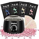 Waxing Kit for Women Wax Kit - Madors Wax Warmer for Hair Removal Wax Machine for Brazilian Eyebrow Bikini Armpit Leg Wax Pot with Hard Wax Beads